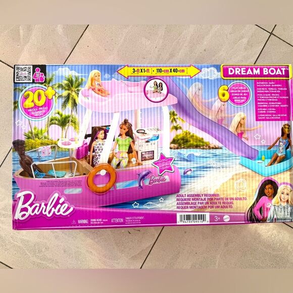 New in Box Barbie Dream Boat Playset Pool Boat Slide w 20+ Accessories - Picture 4 of 4